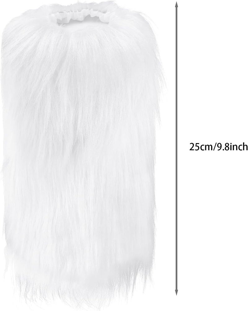 MioCloth Kid Girl Faux Fur Leg Warmers Dance Fuzzy Boot Cuff Cover Kawaii Goth Y2K Accessories Winter Xmas Clothes - Image 4